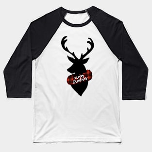 Reindeer Wreath Xmas Baseball T-Shirt